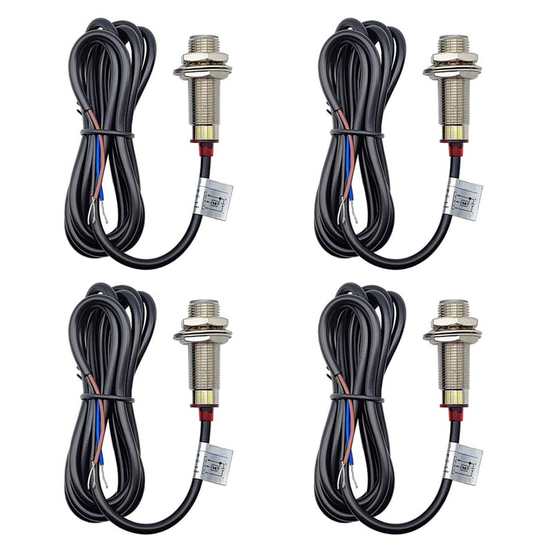 Haldzemo NJK-5002C Hall Effect Sensor M12 Proximity Switch NPN NO 3 Wires Detection Approach Switch 10mm Normally Open (4 Pack) - Image 1